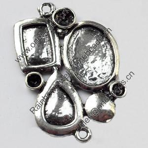 Connector, Zinc Alloy Jewelry Findings, 23x34mm, Sold by Bag