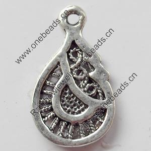Pendant, Zinc Alloy Jewelry Findings, 11x19mm, Hole:1.5mm, Sold by Bag