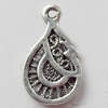 Pendant, Zinc Alloy Jewelry Findings, 11x19mm, Hole:1.5mm, Sold by Bag