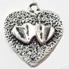 Pendant, Zinc Alloy Jewelry Findings, 14x17mm, Sold by Bag