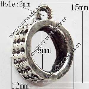 Pendant, Zinc Alloy Jewelry Findings, 12x15mm, Hole:2mm, Sold by Bag