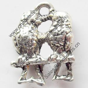 Pendant, Zinc Alloy Jewelry Findings, 13x17mm, Hole:2mm, Sold by Bag