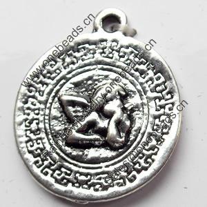 Pendant, Zinc Alloy Jewelry Findings, 21x25mm, Sold by Bag