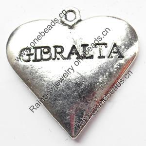 Pendant, Zinc Alloy Jewelry Findings, 22x22mm, Sold by Bag