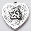 Pendant, Zinc Alloy Jewelry Findings, 22x23mm, Sold by Bag