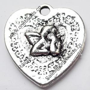 Pendant, Zinc Alloy Jewelry Findings, 22x23mm, Sold by Bag