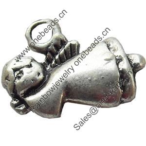 Pendant, Zinc Alloy Jewelry Findings, 14x10mm, Sold by Bag