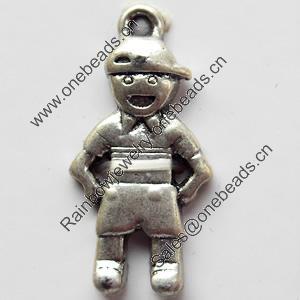 Pendant, Zinc Alloy Jewelry Findings, 11x23mm, Sold by Bag
