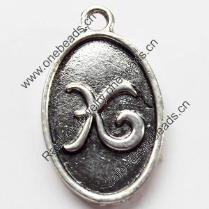 Pendant, Zinc Alloy Jewelry Findings, 13x22mm, Sold by Bag