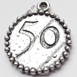 Pendant, Zinc Alloy Jewelry Findings, 21x25mm, Hole:2mm, Sold by Bag