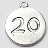 Pendant, Zinc Alloy Jewelry Findings, 20x23mm, Hole:2mm, Sold by Bag