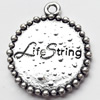 Pendant, Zinc Alloy Jewelry Findings, 21x25mm, Hole:2mm, Sold by Bag