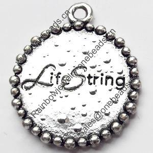 Pendant, Zinc Alloy Jewelry Findings, 21x25mm, Hole:2mm, Sold by Bag