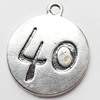 Pendant, Zinc Alloy Jewelry Findings, 20x23mm, Hole:2mm, Sold by Bag