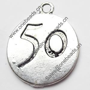 Pendant, Zinc Alloy Jewelry Findings, 20x23mm, Hole:2mm, Sold by Bag