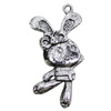 Pendant, Zinc Alloy Jewelry Findings, Rabbit 18x40mm, Sold by Bag