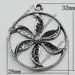 Pendant, Zinc Alloy Jewelry Findings, 28x32mm, Sold by Bag