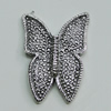 Pendant, Zinc Alloy Jewelry Findings, Butterfly 22x31mm, Sold by Bag