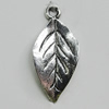 Pendant, Zinc Alloy Jewelry Findings, Leaf 13x29mm, Sold by Bag