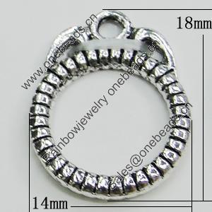 Pendant, Zinc Alloy Jewelry Findings, 14x18mm, Sold by Bag  