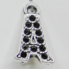 Pendant, Zinc Alloy Jewelry Findings, Letter 9x16mm Hole:1.5mm, Sold by Bag