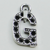 Pendant, Zinc Alloy Jewelry Findings, Letter 8x14mm Hole:1.5mm, Sold by Bag