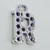 Pendant, Zinc Alloy Jewelry Findings, Letter 8x15mm Hole:1.5mm, Sold by Bag