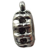 European Style Beads Zinc Alloy Jewelry Findings Lead-free, 5x13mm Hole:5mm, Sold by Bag