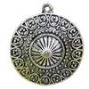 Pendant, Zinc Alloy Jewelry Findings, Flat Round 34x30mm, Sold by Bag