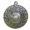 Pendant, Zinc Alloy Jewelry Findings, Flat Round 27x30mm, Sold by Bag