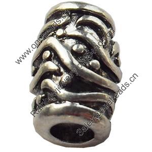 European Style Beads Zinc Alloy Jewelry Findings Lead-free, 7x11mm Hole:3.5mm, Sold by Bag  