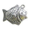 Pendant, Zinc Alloy Jewelry Findings, Fish 19x22mm, Sold by Bag