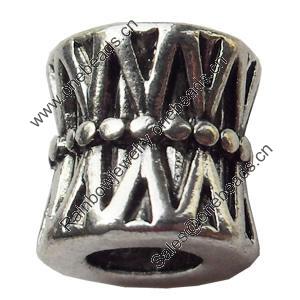 European Style Beads Zinc Alloy Jewelry Findings Lead-free, 9x9mm Hole:4.5mm, Sold by Bag  