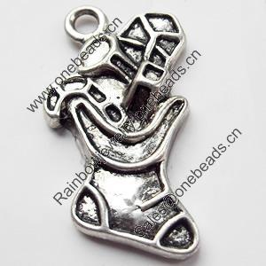 Pendant, Zinc Alloy Jewelry Findings, 14x26mm, Sold by Bag  