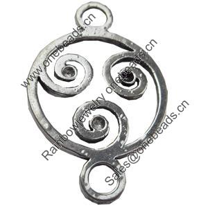 Connector, Zinc Alloy Jewelry Findings, 23x37mm, Hole:4.5mm, Sold by Bag  