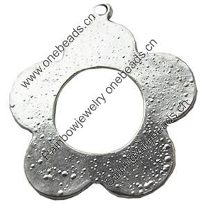 Pendant, Zinc Alloy Jewelry Findings, Flower, 38x42mm, Sold by Bag  