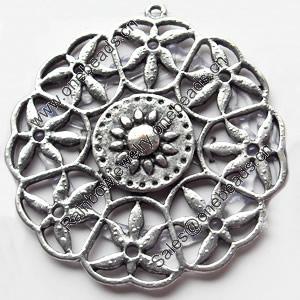 Pendant, Zinc Alloy Jewelry Findings, 45x47mm, Sold by Bag