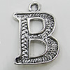 Pendant, Zinc Alloy Jewelry Findings, Letter 19x25mm, Sold by Bag