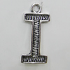 Pendant, Zinc Alloy Jewelry Findings, Letter 11x25mm, Sold by Bag
