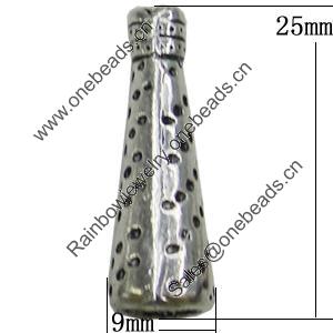 Beads, Zinc Alloy Jewelry Findings, 9x25mm, Sold by Bag