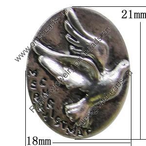 Pendant, Zinc Alloy Jewelry Findings, Flat Oval 18x21mm, Sold by Bag