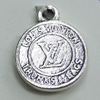 Pendant, Zinc Alloy Jewelry Findings, Flat Round 15x19mm, Sold by Bag