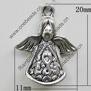 Pendant, Zinc Alloy Jewelry Findings, 11x20mm, Sold by Bag