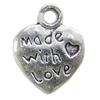 Pendant, Zinc Alloy Jewelry Findings, Heart 9x12mm, Sold by Bag