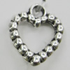 Pendant, Zinc Alloy Jewelry Findings, Heart 11x14mm, Sold by Bag
