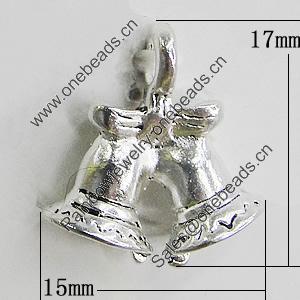 Pendant, Zinc Alloy Jewelry Findings, 15x17mm, Sold by Bag