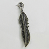 Pendant, Zinc Alloy Jewelry Findings, leaf 5x24mm, Sold by Bag