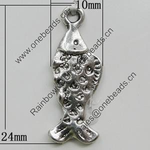 Pendant, Zinc Alloy Jewelry Findings, 10x24mm, Sold by Bag