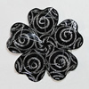 Acrylic Cabochons With Hole, Faceted Flower 32mm, Sold by Bag