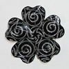 Acrylic Cabochons With Hole, Faceted Flower 42mm, Sold by Bag